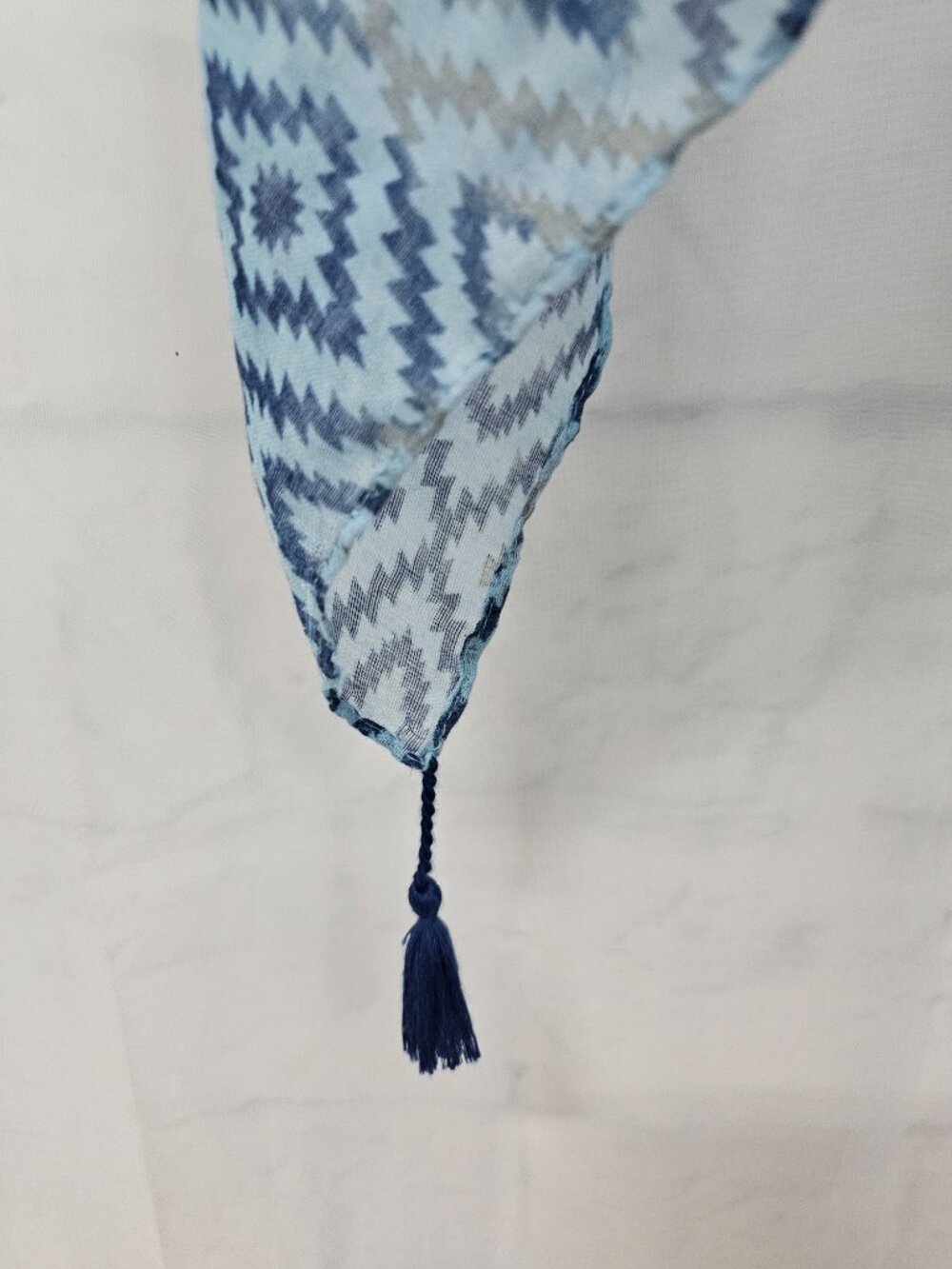 Apt. 9 Scarf Blue Aztec Western Southwestern Bohemian Tassels - Picture 3 of 8